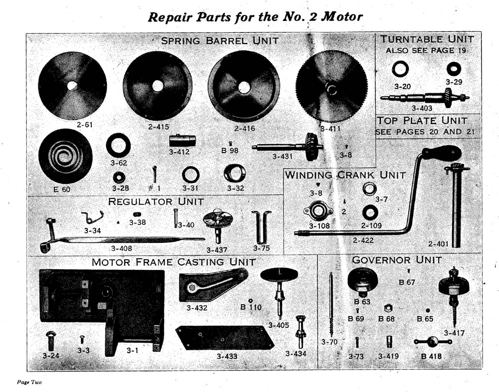 Brunswick Phonograph Repair Parts Manual Reproduction 